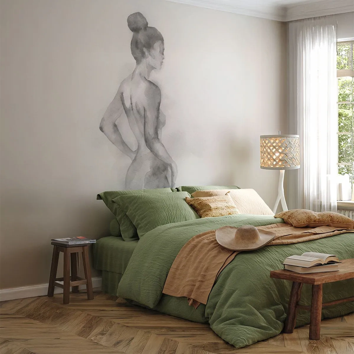 Fotomural Standard Eco - Tan hermosa como la pintura - Mujer, Cuerpo, Gráficos - 400x280 cm