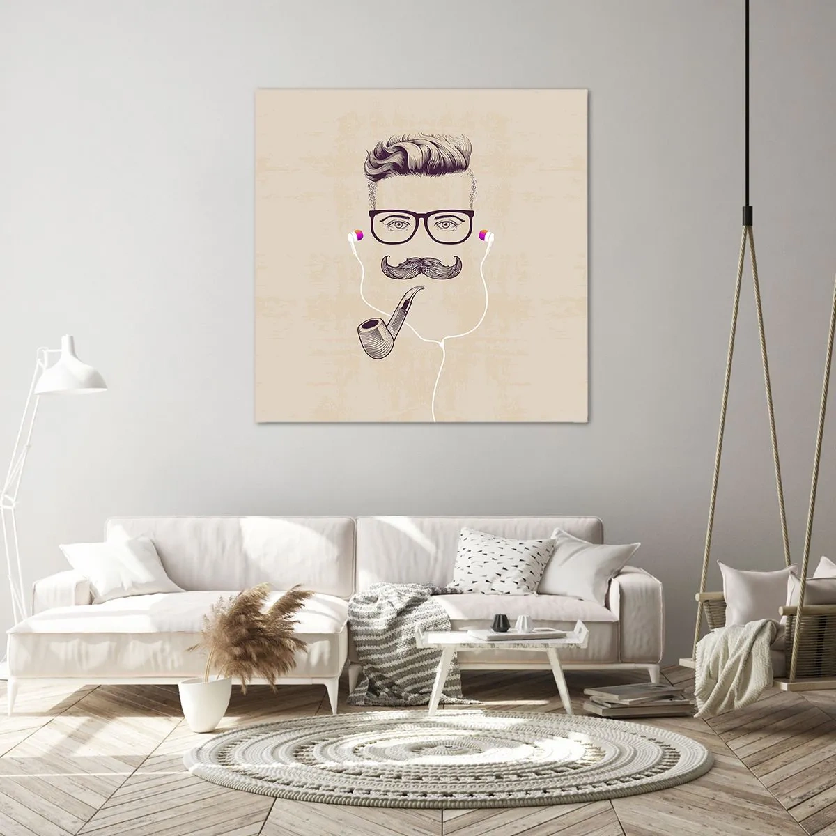 Cuadro sobre lienzo - Impresión de Imagen - Moda masculina - 60x60 cm