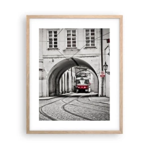 Póster en marco roble claro - A través del laberinto urbano - 40x50 cm