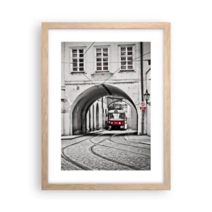 Póster en marco roble claro - A través del laberinto urbano - 30x40 cm