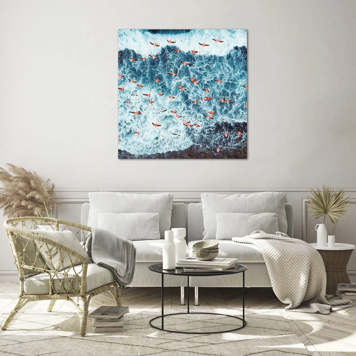 Cuadro sobre vidrio - Impresiones sobre Vidrio - Un desfile marítimo - 40x40 cm