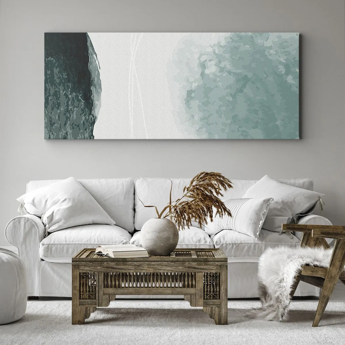 Cuadro sobre lienzo - Impresión de Imagen - Un encuentro con la niebla - 100x40 cm