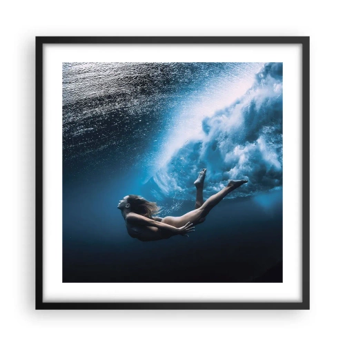 Póster en marco negro - Una sirena contemporánea - 50x50 cm