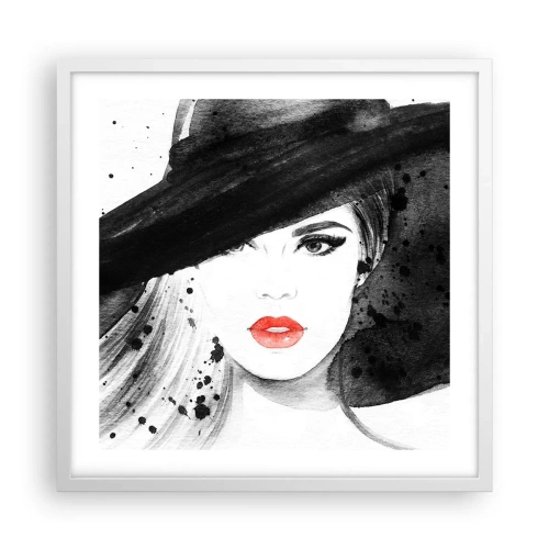 Póster en marco blanco - Dama de negro - 50x50 cm