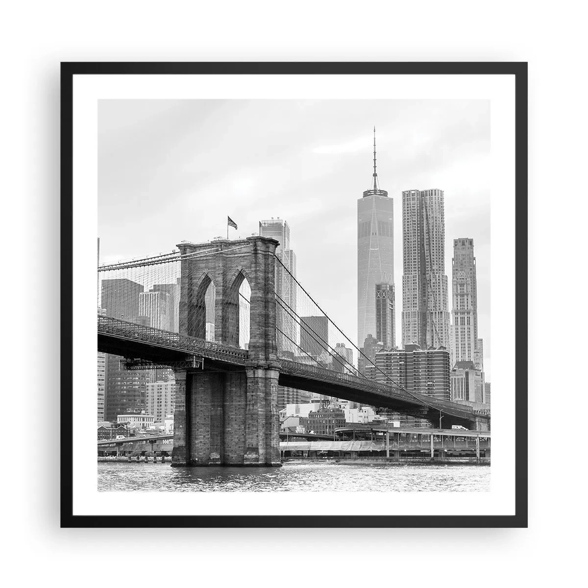 Póster en marco negro - Vibraciones de Nueva York - 60x60 cm
