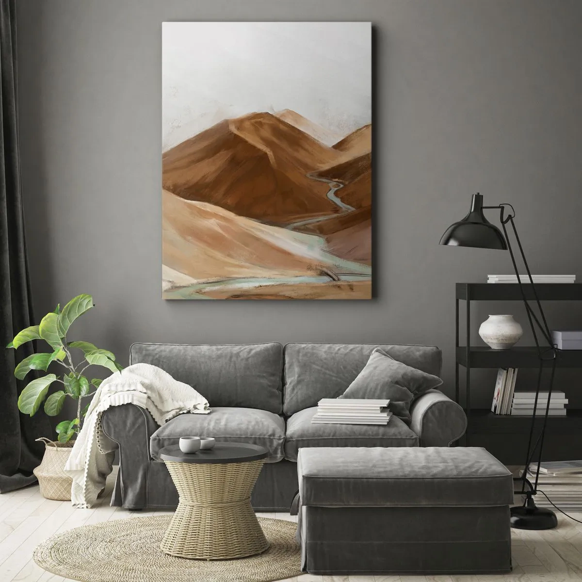 Cuadro sobre lienzo - Impresión de Imagen - Ruta hacia la fuente - 55x100 cm