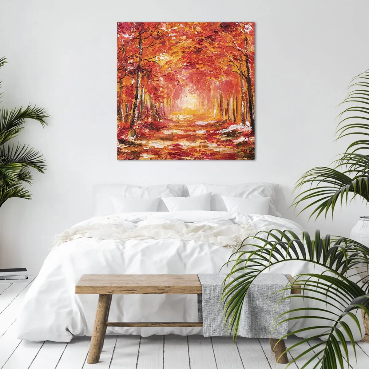 Cuadro sobre lienzo - Impresión de Imagen - Bosque de cobre - 50x50 cm