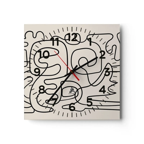 Reloj de pared - Reloj de vidrio - El camino correcto - 40x40 cm