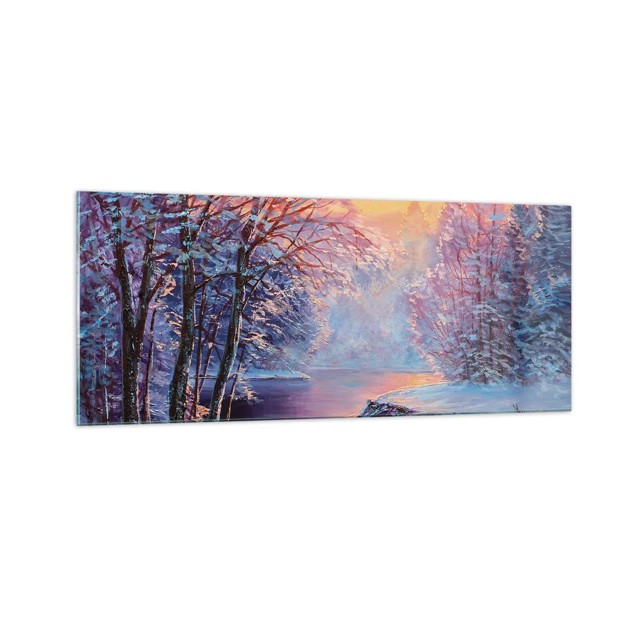 Cuadro sobre vidrio - Impresiones sobre Vidrio - Colores del invierno - 100x40 cm