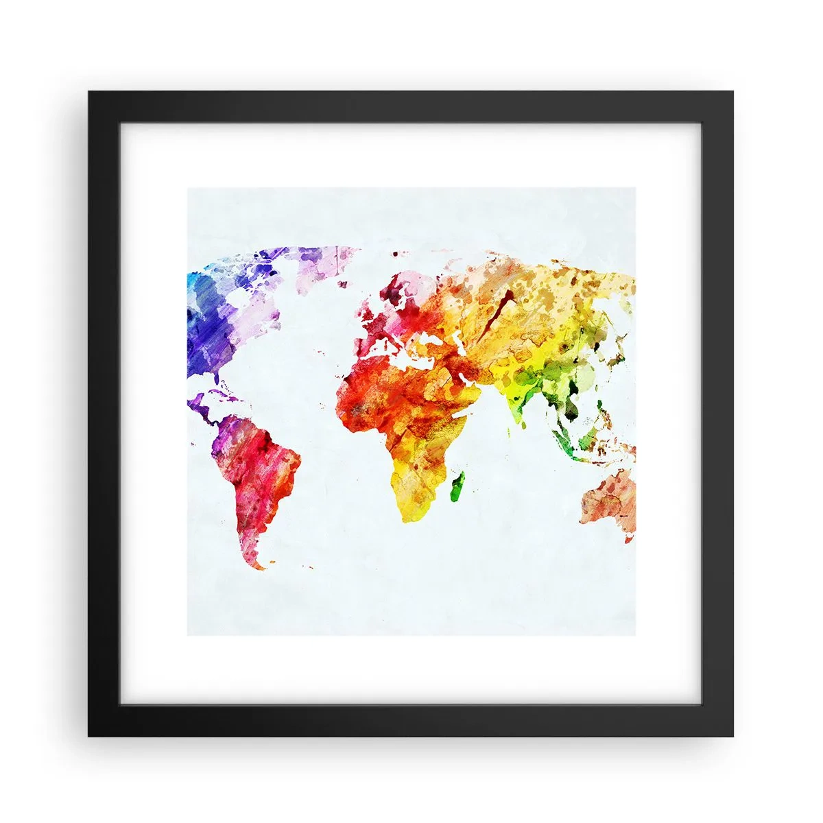 Póster en marco negro - Todos los colores del mundo - 30x30 cm