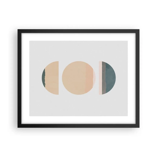 Póster en marco negro - Círculo tras círculo - 50x40 cm