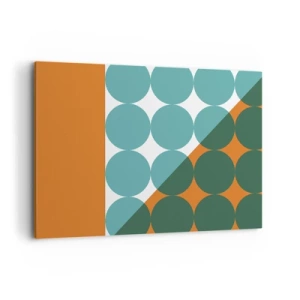 Cuadro sobre lienzo - Impresión de Imagen - Patrones geométricos en colores contrastantes - 100x70cm - Hacia arriba y en diagonal - Decoración de pared moderna para salón y dormitorio ARTTOR