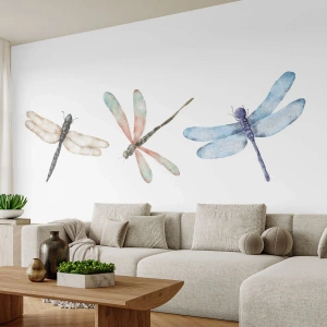 Fotomural Autadhesivo Deluxe Sticker - Libélulas ingrávidas - insectos, minimalista, Pesado - 400x280 cm