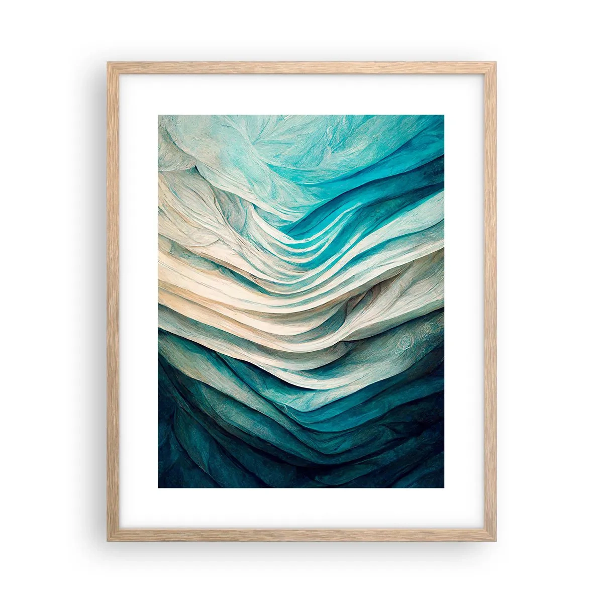 Póster en marco roble claro - Azul insaciable - 40x50 cm