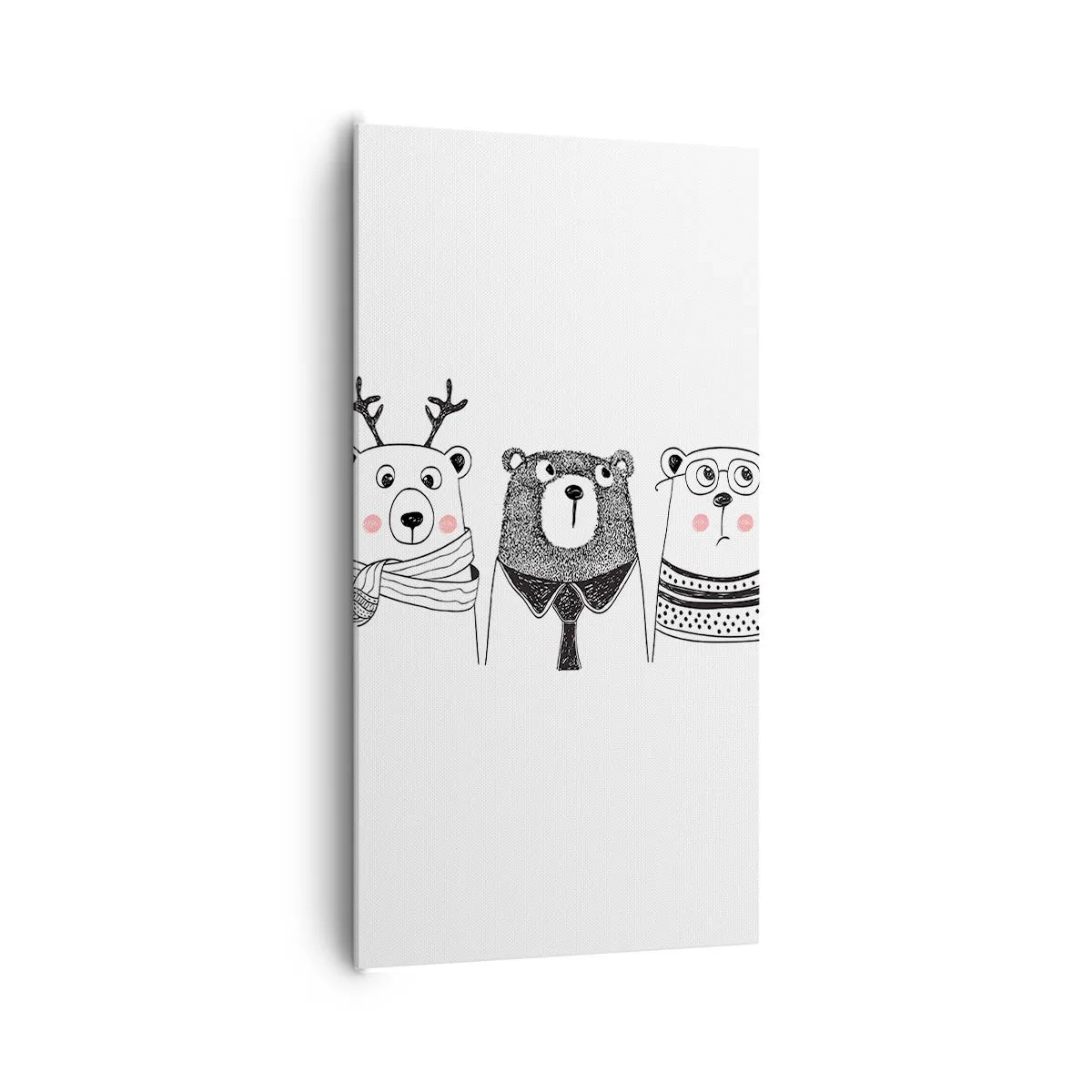 Cuadro sobre lienzo - Impresión de Imagen - Tres osos - 65x120 cm