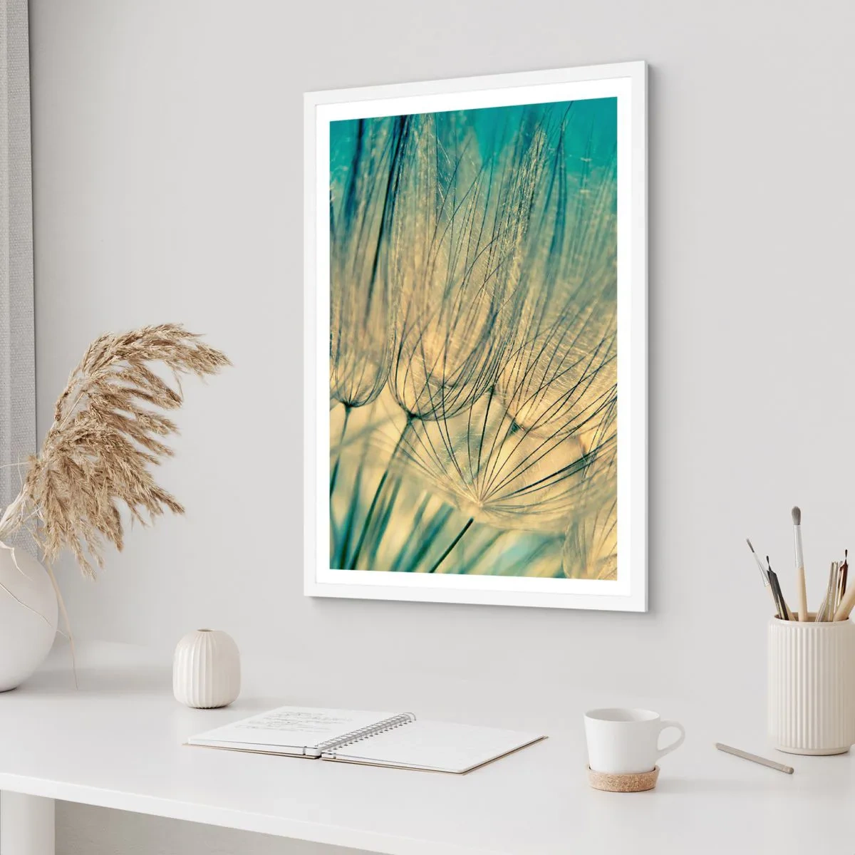 Póster en marco blanco - Esperando el viento - 70x100 cm