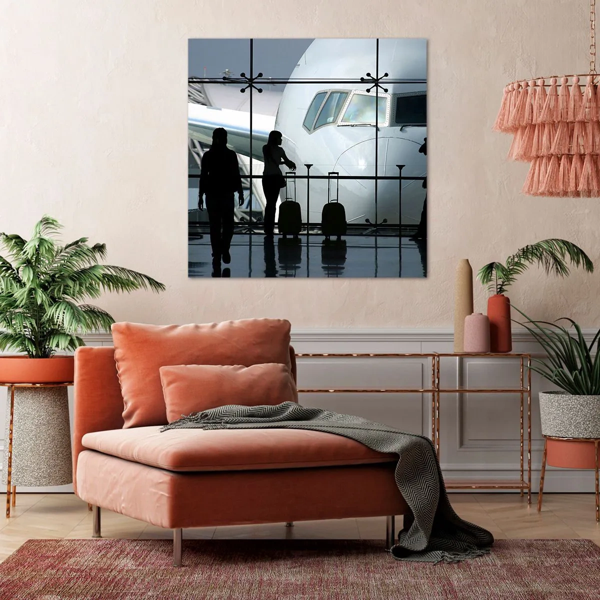 Cuadro sobre lienzo - Impresión de Imagen - Vis a vis en el aeropuerto - 70x70 cm