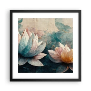 Póster en marco negro - Estrellas de lago - 40x40 cm