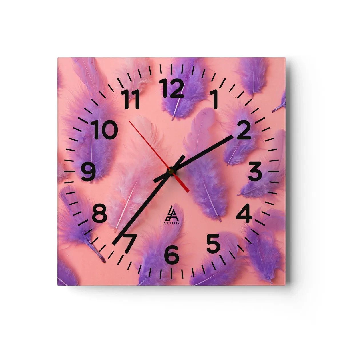 Reloj de pared - Reloj de vidrio - Un pájaro lila del deseo - 30x30 cm