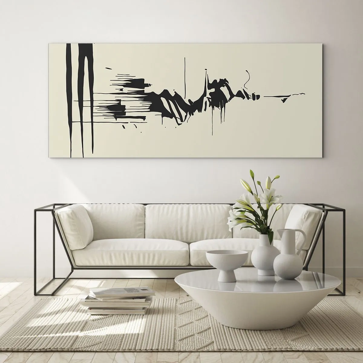 Cuadro sobre vidrio - Impresiones sobre Vidrio - Abstracción apresurada - 100x40 cm