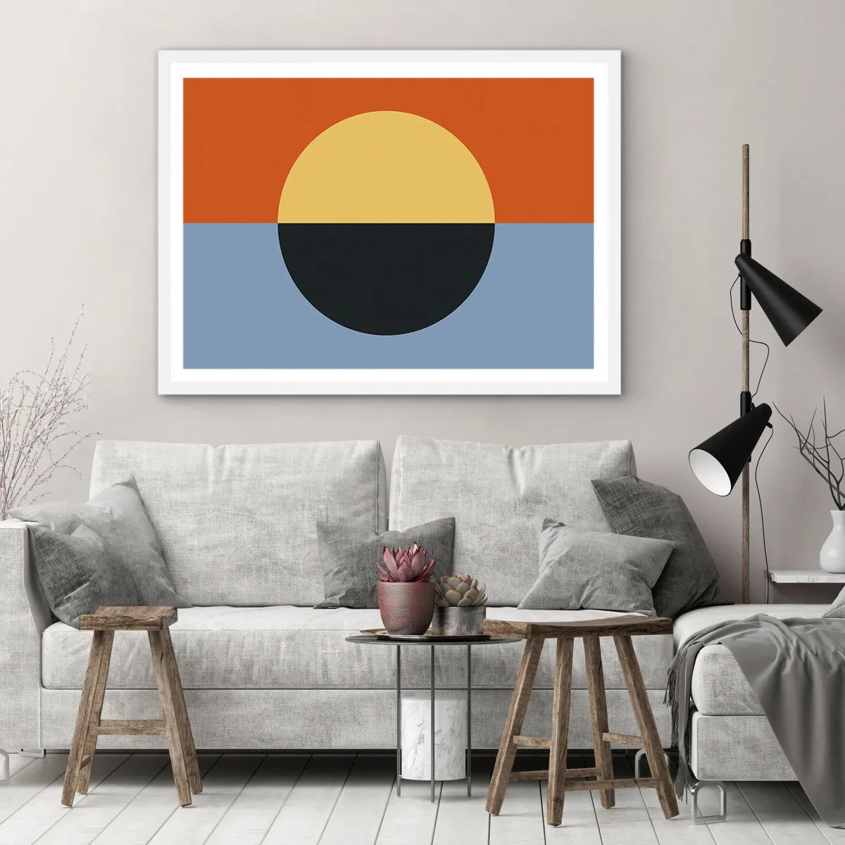 Póster en marco blanco - Una composición de calidez y frescura - 50x40 cm