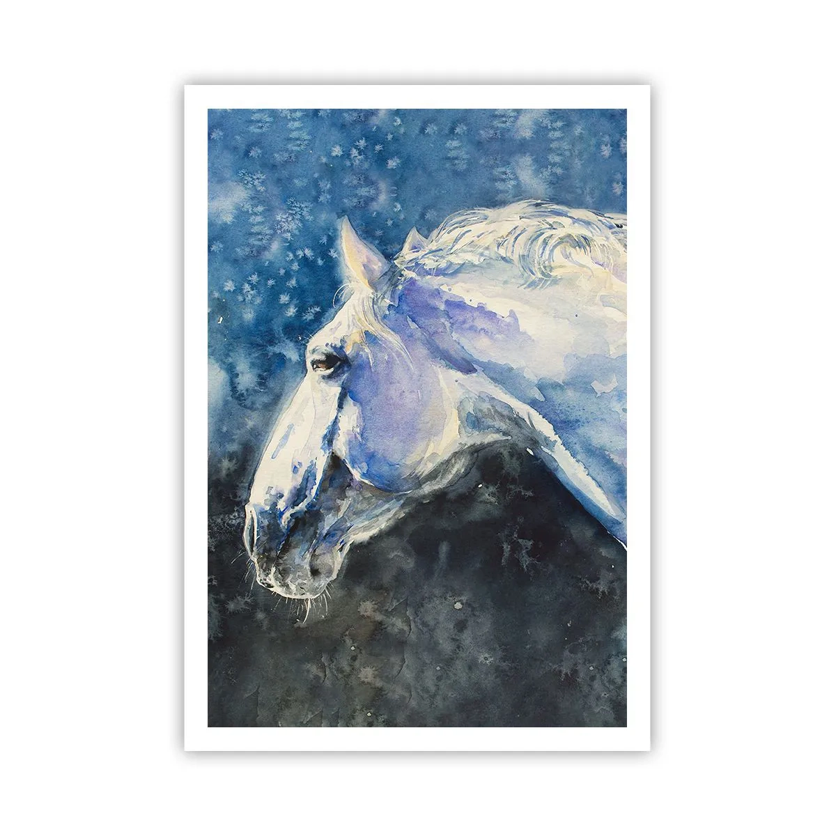 Póster - Retrato en un resplandor azul - 70x100 cm