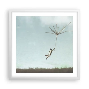 Póster en marco blanco - Bailando con la brisa - 50x50 cm