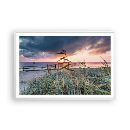 Póster en marco blanco - Bailando con el viento - 91x61 cm