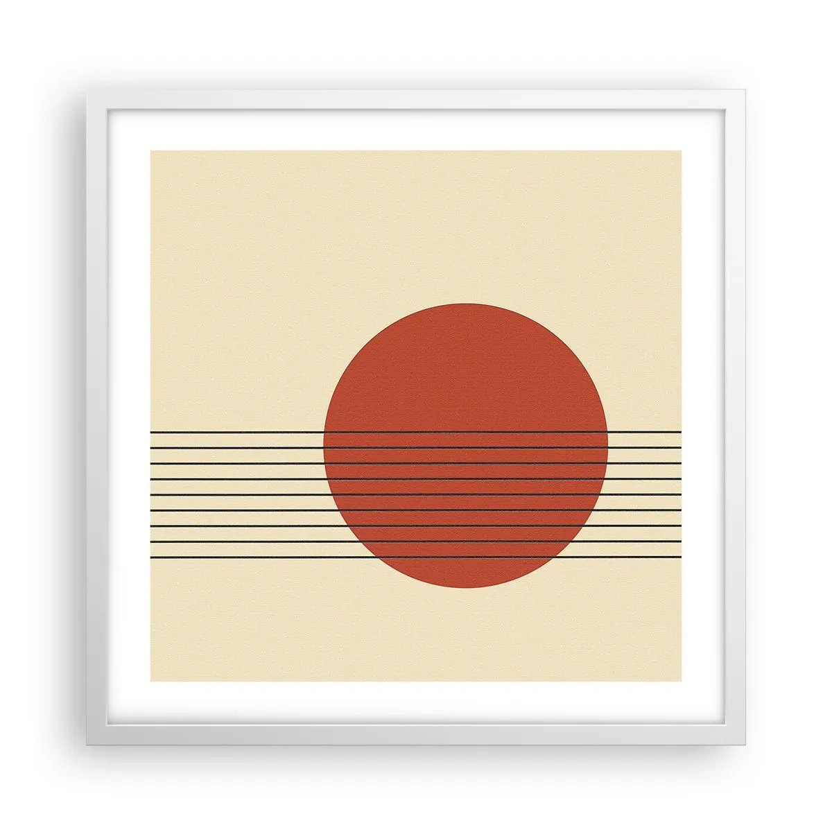 Póster en marco blanco - Cruzando el círculo - 50x50 cm