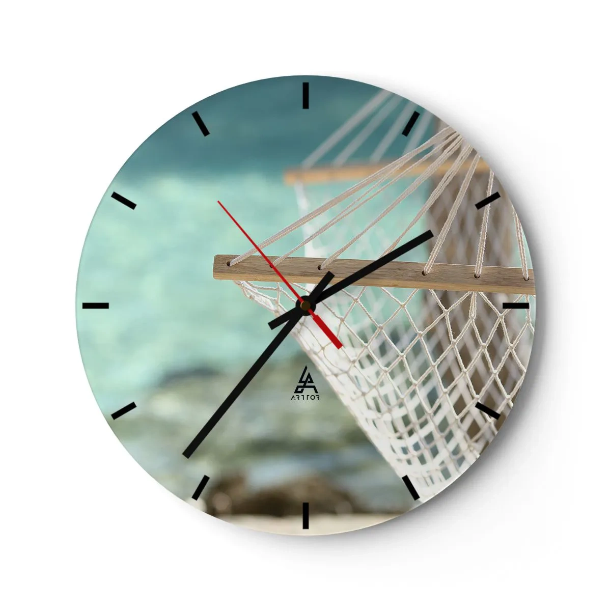 Reloj de pared - Reloj de vidrio - Momento de relax - 40x40 cm
