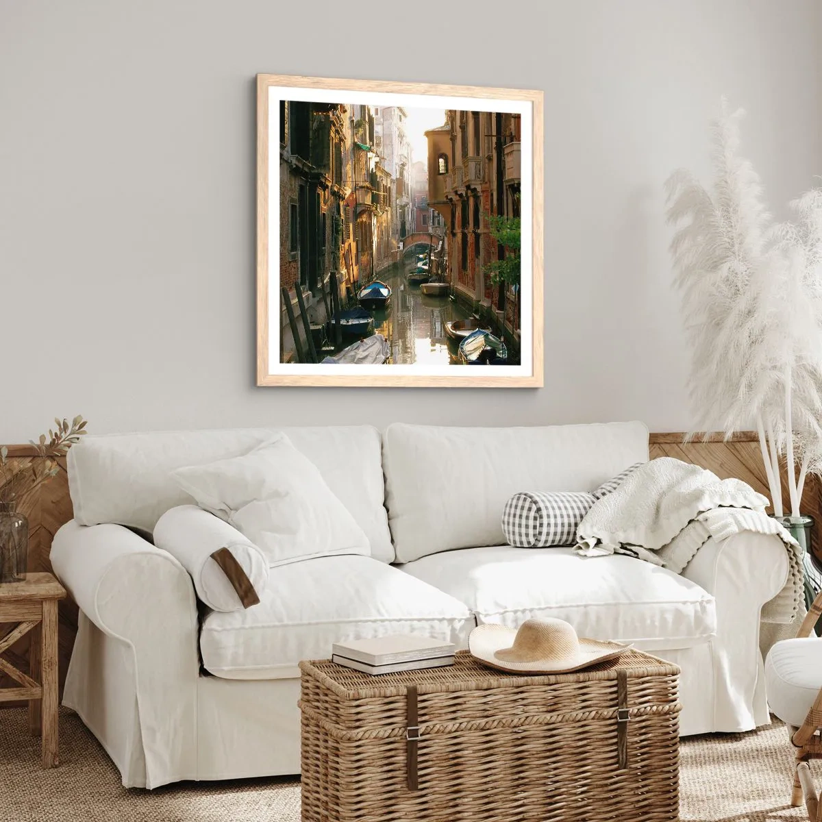 Póster en marco roble claro - En un callejón veneciano - 40x40 cm