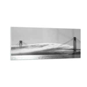 Cuadro sobre vidrio - Impresiones sobre Vidrio - Navegue por el Golden Gate - 100x40 cm