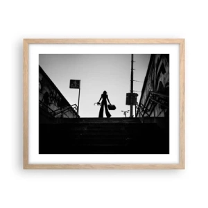 Póster en marco roble claro - Paseo urbano - 50x40 cm