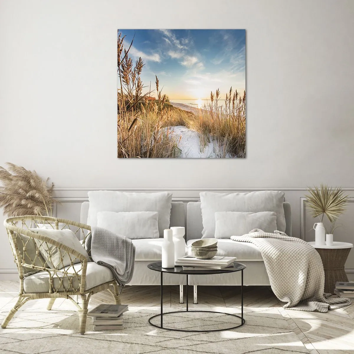 Cuadro sobre vidrio - Impresiones sobre Vidrio - Playa del norte - 70x70 cm