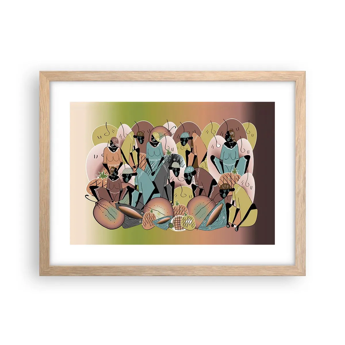 Póster en marco roble claro - Se avecina una gran celebración - 40x30 cm