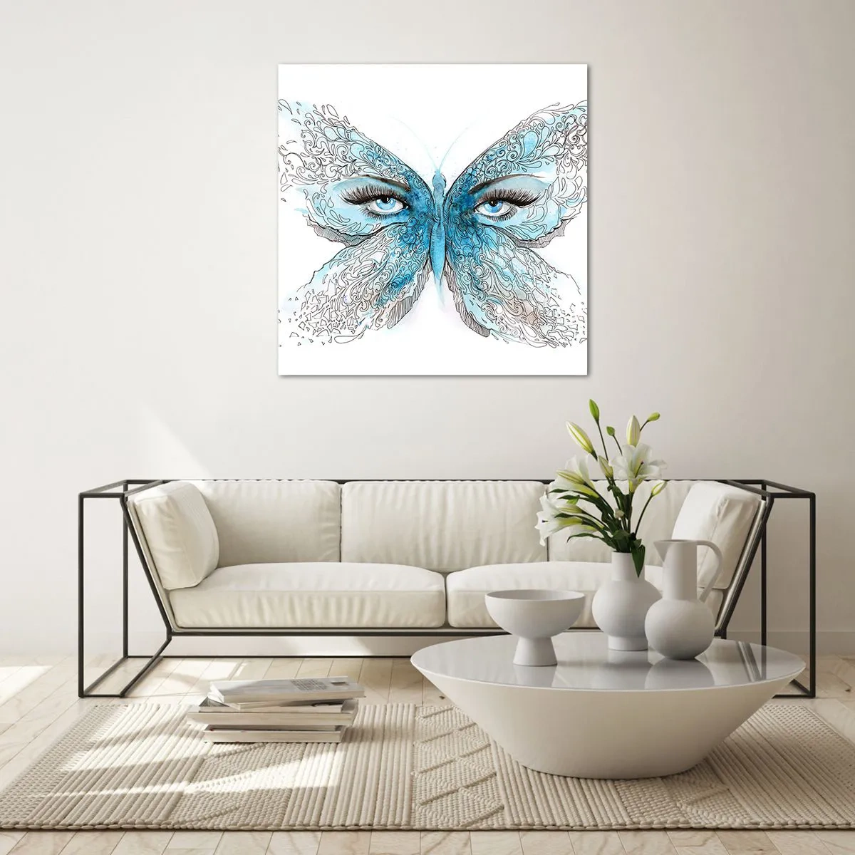 Cuadro sobre vidrio - Impresiones sobre Vidrio - Mirada de mariposa - 30x30 cm