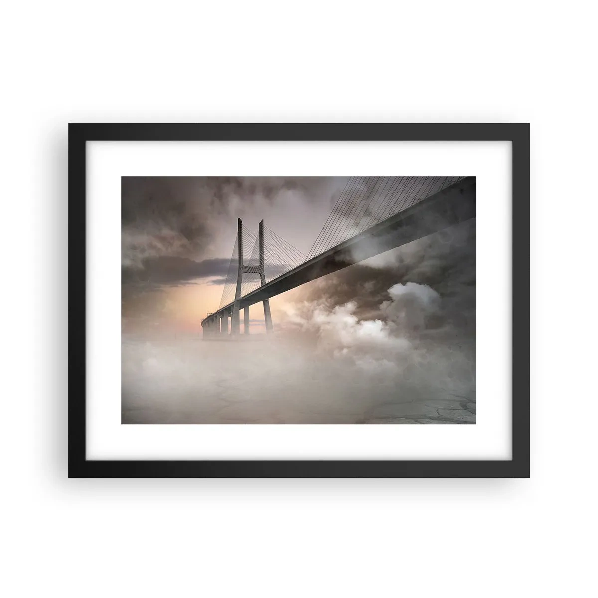 Póster en marco negro - Junto al río que no existe - 40x30 cm