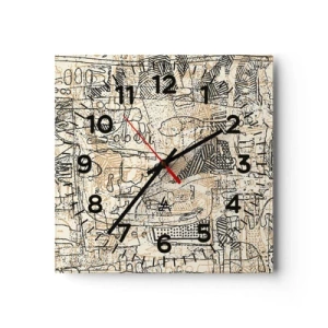 Reloj de pared - Reloj de vidrio - A la espera de ser descifrado - 40x40 cm