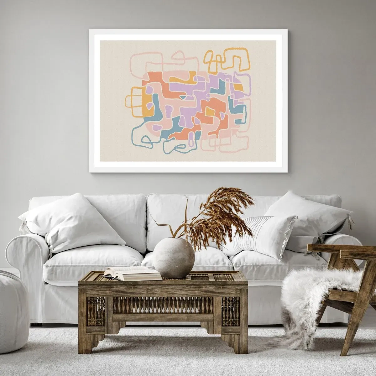 Póster en marco blanco - Laberinto - una alegre aventura - 70x50 cm