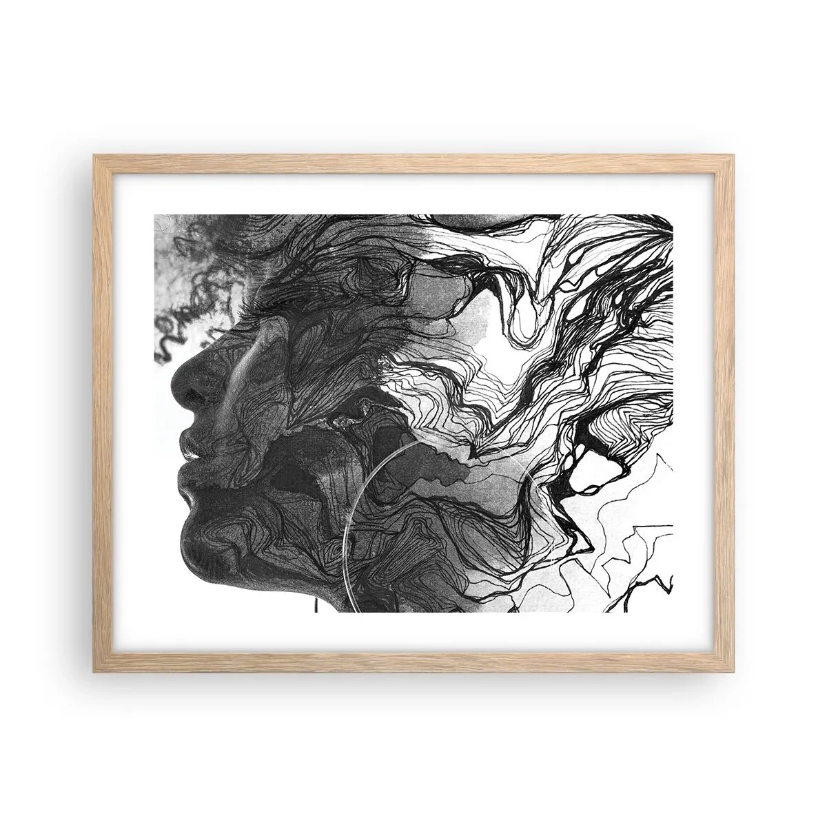Póster en marco roble claro - Enredada en sueños - 50x40 cm