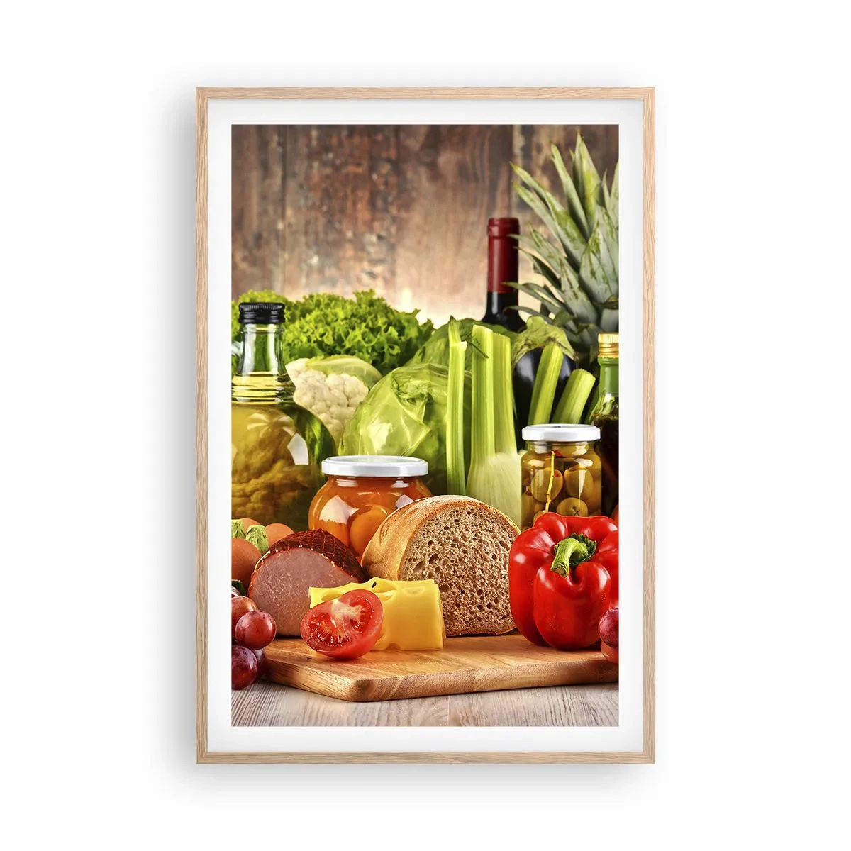 Póster en marco roble claro - La mesa está lista - 61x91 cm