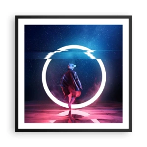 Póster en marco negro - Entre mundos - 60x60 cm