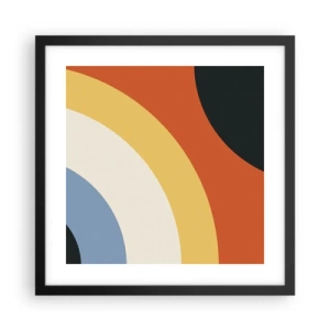 Póster en marco negro - Círculo sobre círculo - 40x40 cm