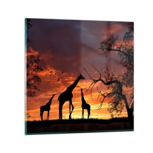 Cuadro sobre vidrio - Impresiones sobre Vidrio - Una pequeña cena con tus seres queridos - 60x60 cm