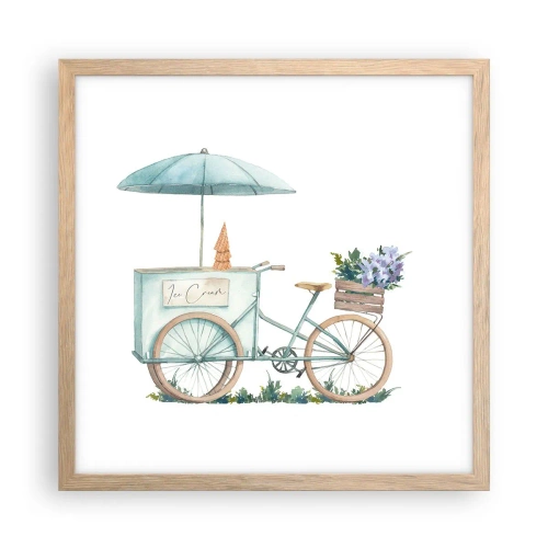 Póster en marco roble claro - Dulce recuerdo del verano - 40x40 cm