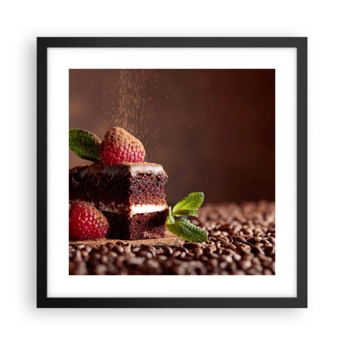 Póster en marco negro - La vida es dulce - 40x40 cm