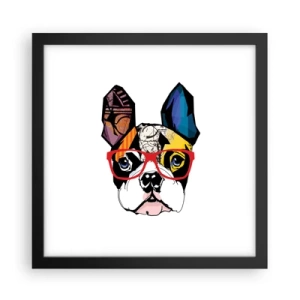 Póster en marco negro - El intelectual - 30x30 cm