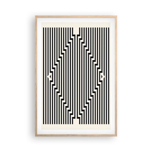 Póster en marco roble claro - Ilusión geométrica - 61x91 cm