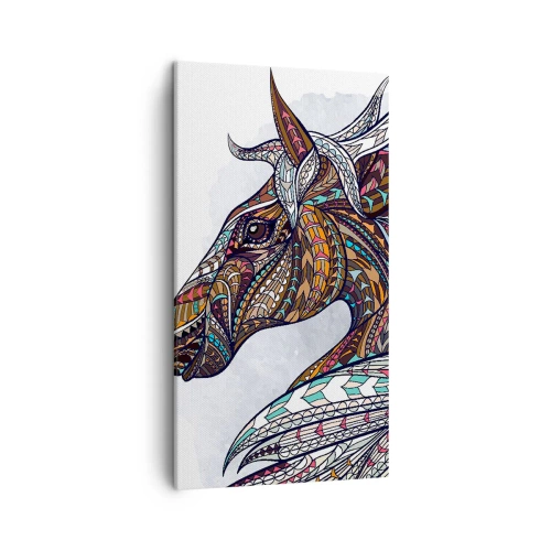 Cuadro sobre lienzo - Impresión de Imagen - El corcel de un guerrero celta - 45x80 cm