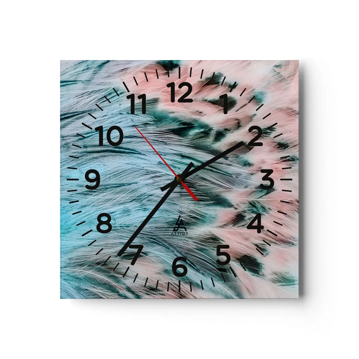Reloj de pared - Reloj de vidrio - Suavidad rosa zafiro - 40x40 cm